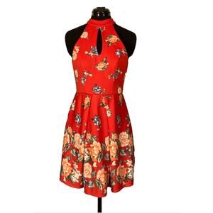 floral red prom dress Colors 3496 A Line Long Formal Floral Prom Dress